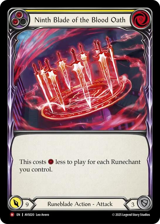 Ninth Blade of the Blood Oath (Yellow) [AVS020] (Armory Deck: Legends Viserai) | Chromatic Games