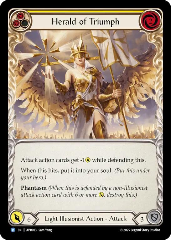 Herald of Triumph (Yellow) [APR013] (Armory Deck: Legends Prism) | Chromatic Games