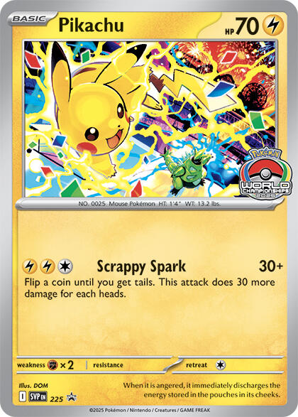 Pikachu (225) (World Championship 2025) [Scarlet & Violet: Black Star Promos] | Chromatic Games