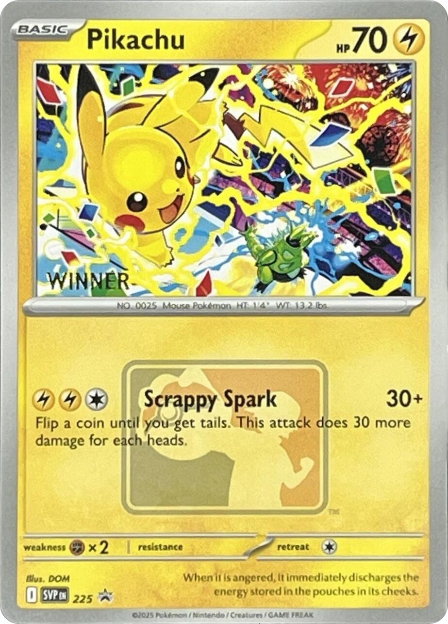 Pikachu (225) (World Championship 2025) [Winner] [Scarlet & Violet: Black Star Promos] | Chromatic Games