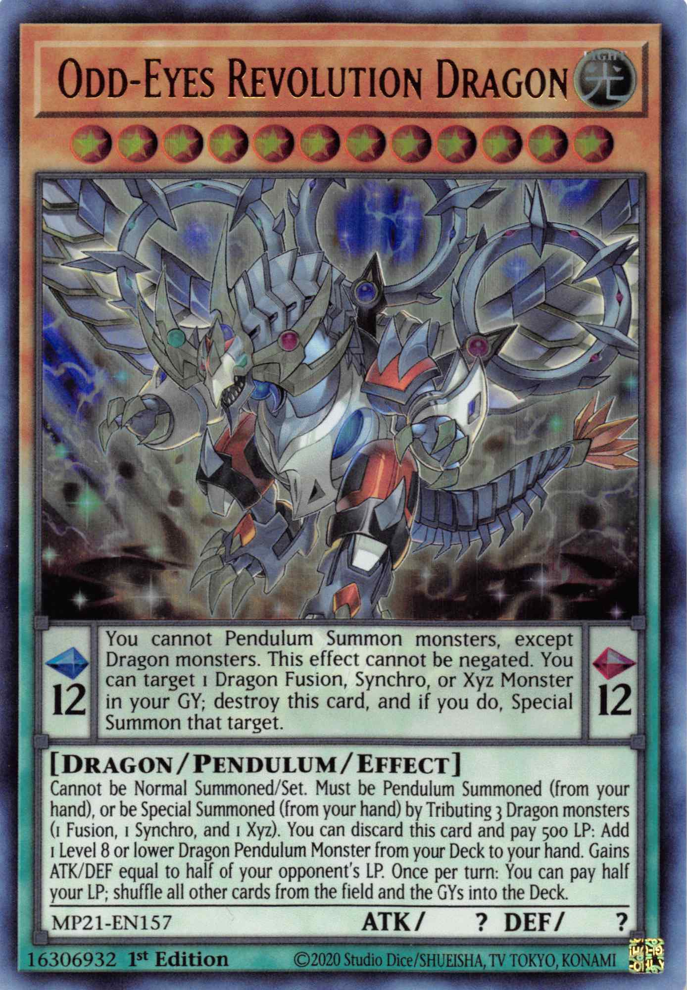 Odd-Eyes Revolution Dragon [MP21-EN157] Ultra Rare | Chromatic Games