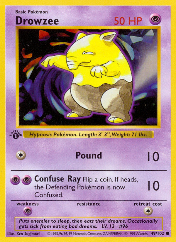 Drowzee (49/102) (Shadowless) [Base Set 1st Edition] | Chromatic Games