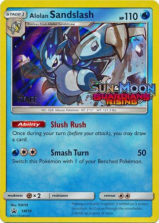 Alolan Sandslash (SM18) (Staff Prerelease Promo) [Sun & Moon: Black Star Promos] | Chromatic Games