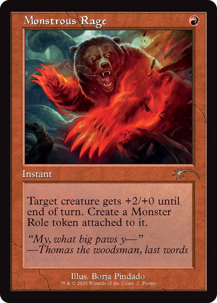 Monstrous Rage (Retro Frame) [Standard Showdown Promos] | Chromatic Games