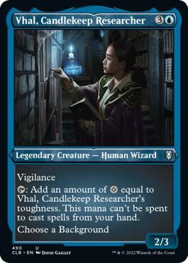 Vhal, Candlekeep Researcher 490 (Commander Legends: Battle for Baldur's Gate)  - Etched Foil | Chromatic Games