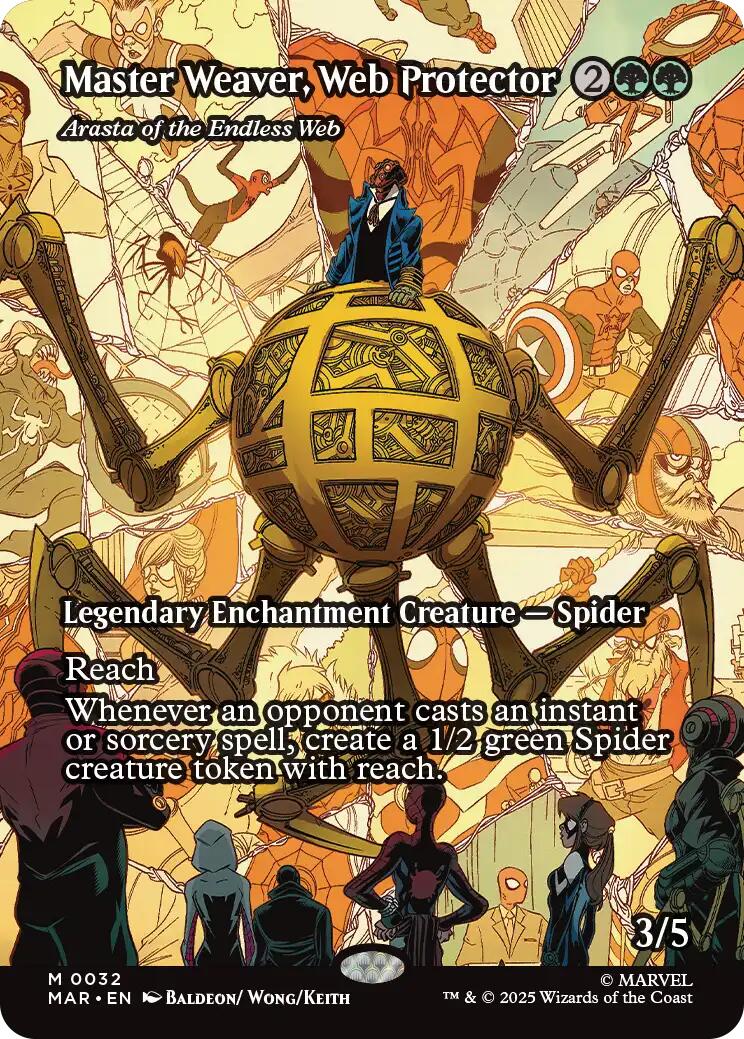 Master Weaver, Web Protector - Arasta of the Endless Web (Borderless) [Marvel's Spider-Man: Eternal-Legal] | Chromatic Games