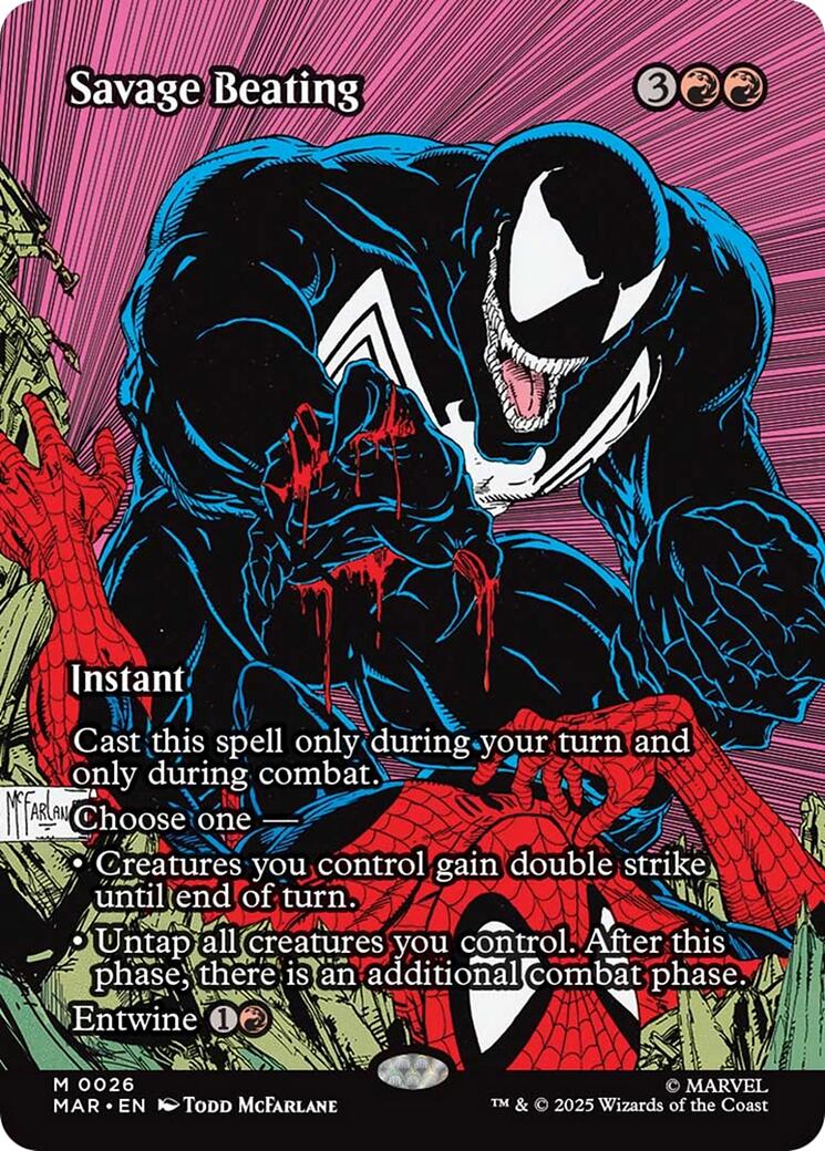 Savage Beating (Borderless) [Marvel's Spider-Man: Eternal-Legal] | Chromatic Games