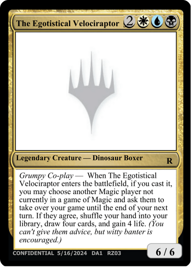 The Egotistical Velociraptor [Mystery Booster 2 Playtest Cards] | Chromatic Games