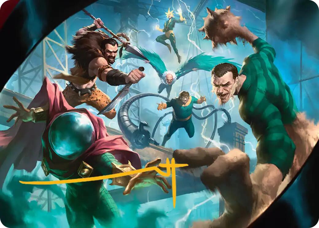 Behold the Sinister Six! Art Card (7/54) (Gold-Stamped Signature) [Marvel's Spider-Man Art Series] | Chromatic Games