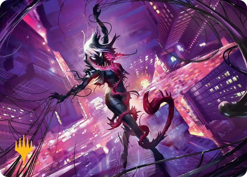 Gwenom, Remorseless Art Card (Gold-Stamped Planeswalker Symbol) [Marvel's Spider-Man Art Series] | Chromatic Games