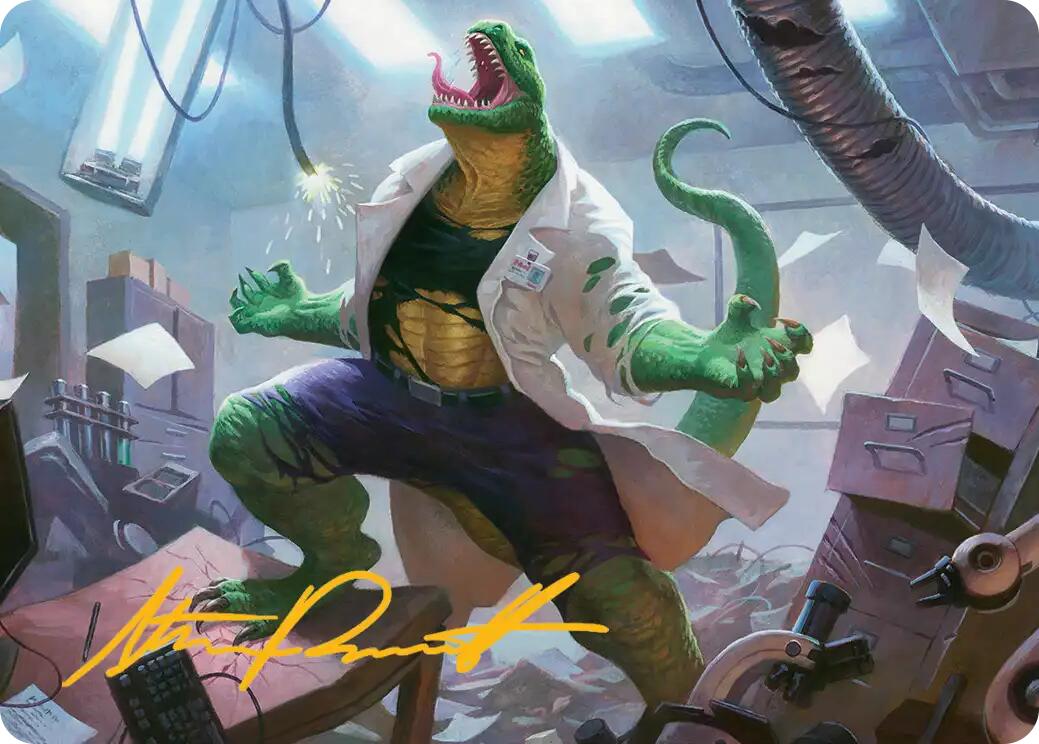 Lizard, Connors's Curse Art Card (Gold-Stamped Signature) [Marvel's Spider-Man Art Series] | Chromatic Games