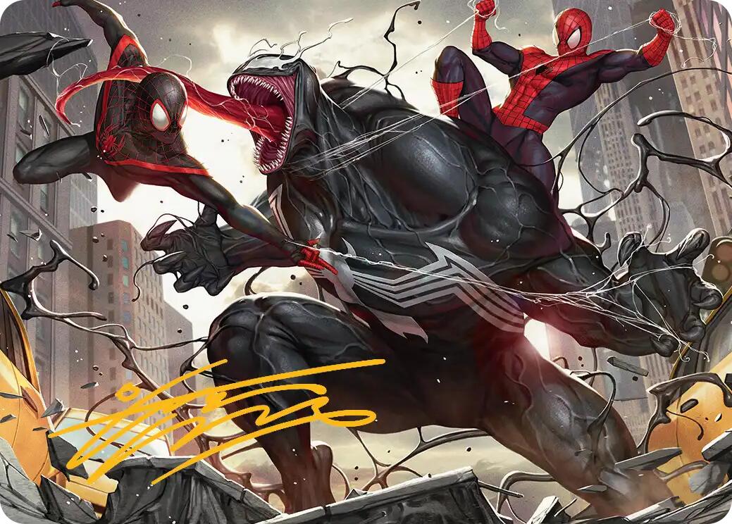 Terrific Team-Up Art Card (Gold-Stamped Signature) [Marvel's Spider-Man Art Series] | Chromatic Games