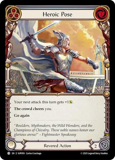 Heroic Pose (Blue) [SUP059] (Super Slam)  Rainbow Foil | Chromatic Games