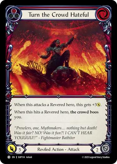 Turn the Crowd Hateful (Red) [SUP114] (Super Slam)  Rainbow Foil | Chromatic Games