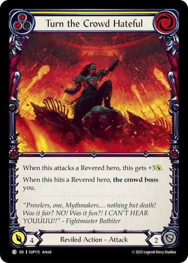 Turn the Crowd Hateful (Yellow) [SUP115] (Super Slam)  Rainbow Foil | Chromatic Games