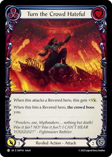 Turn the Crowd Hateful (Blue) [SUP116] (Super Slam)  Rainbow Foil | Chromatic Games