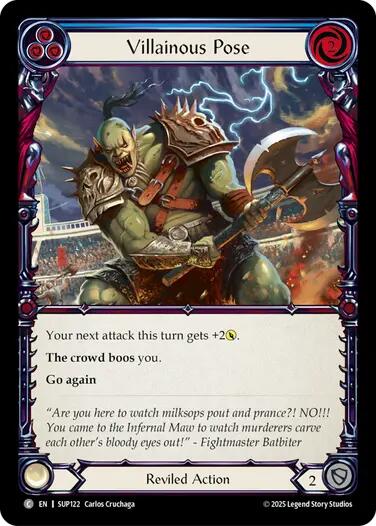 Villainous Pose (Blue) [SUP122] (Super Slam)  Rainbow Foil | Chromatic Games