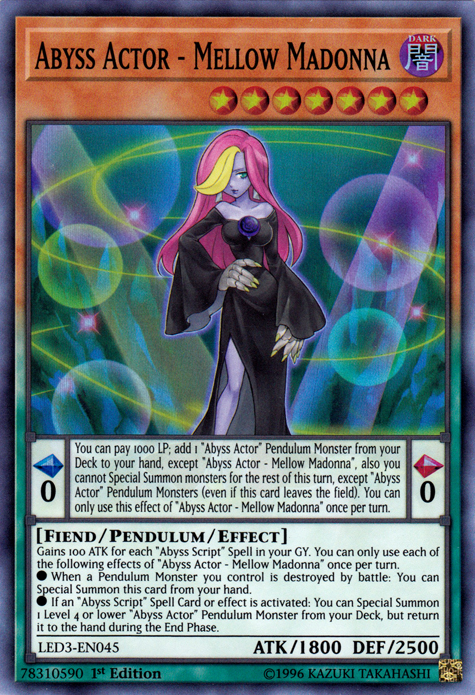 Abyss Actor - Mellow Madonna [LED3-EN045] Super Rare | Chromatic Games