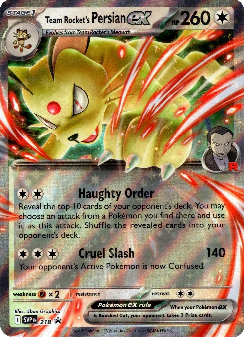 Team Rocket's Persian ex (218) [Scarlet & Violet: Black Star Promos] | Chromatic Games