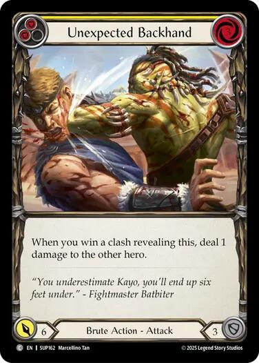 Unexpected Backhand (Yellow) [SUP162] (Super Slam)  Rainbow Foil | Chromatic Games