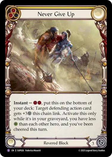 Never Give Up [SUP026] (Super Slam)  Rainbow Foil | Chromatic Games