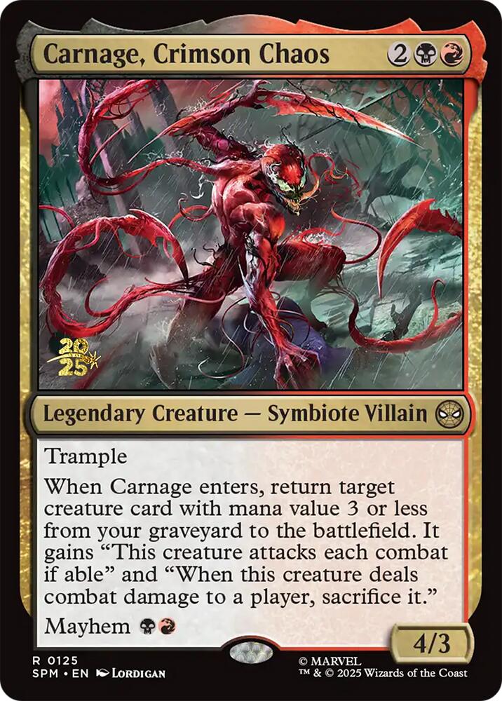 Carnage, Crimson Chaos [Marvel's Spider-Man Prerelease Promos] | Chromatic Games
