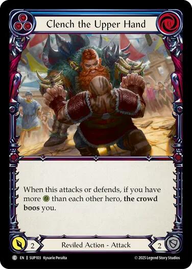 Clench the Upper Hand (Blue) [SUP103] (Super Slam)  Rainbow Foil | Chromatic Games