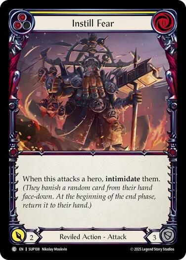 Instill Fear (Yellow) [SUP108] (Super Slam)  Rainbow Foil | Chromatic Games