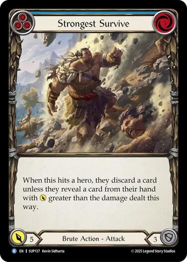 Strongest Survive (Blue) [SUP137] (Super Slam)  Rainbow Foil | Chromatic Games