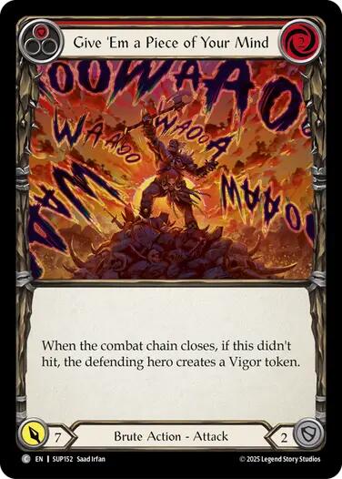 Give 'Em a Piece of Your Mind (Red) [SUP152] (Super Slam)  Rainbow Foil | Chromatic Games