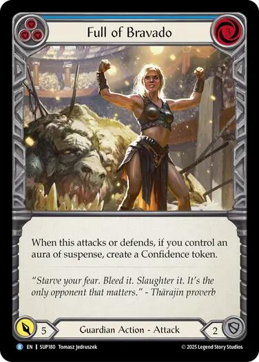 Full of Bravado (Blue) [SUP180] (Super Slam)  Rainbow Foil | Chromatic Games