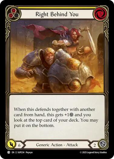Right Behind You (Yellow) [SUP234] (Super Slam)  Rainbow Foil | Chromatic Games