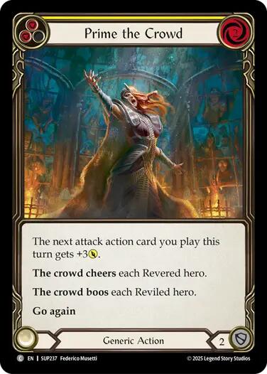 Prime the Crowd (Yellow) [SUP237] (Super Slam)  Rainbow Foil | Chromatic Games