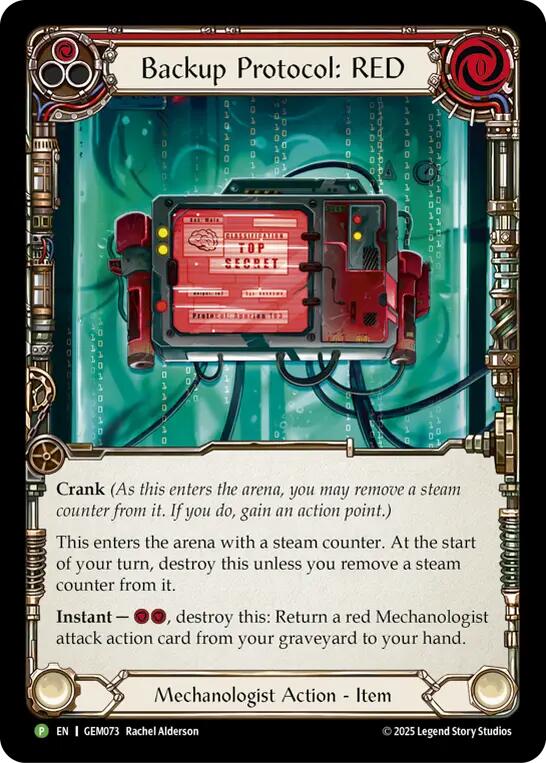 Backup Protocol: RED [GEM073] (GEM Pack 3)  Cold Foil | Chromatic Games