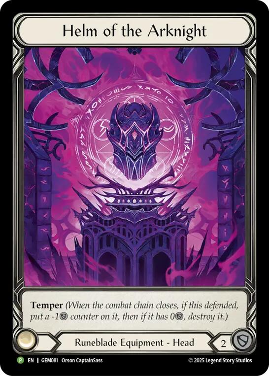 Helm of the Arknight [GEM081] (GEM Pack 3)  Rainbow Foil | Chromatic Games
