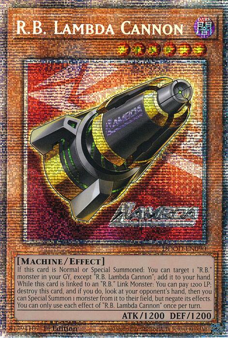 R.B. Lambda Cannon (Starlight Rare) [DOOD-EN090] Starlight Rare | Chromatic Games