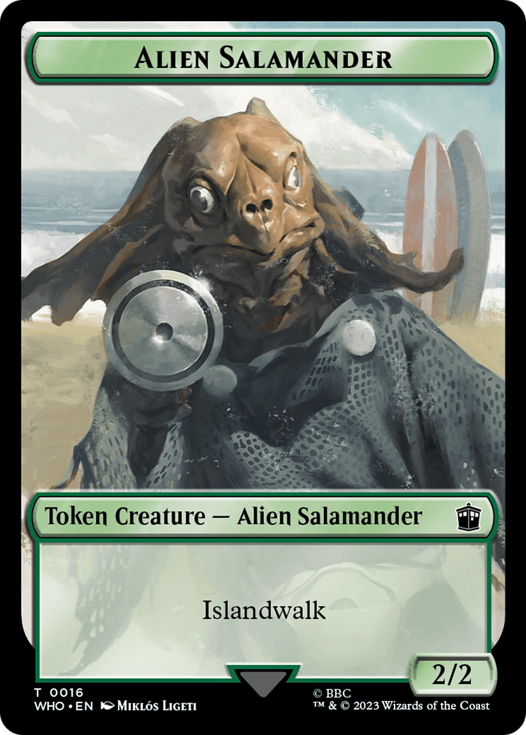 Dalek // Alien Salamander Double-Sided Token [Doctor Who Tokens] | Chromatic Games