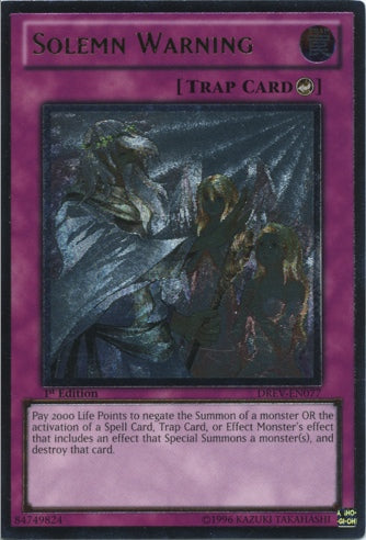 Solemn Warning [DREV-EN077] Ultimate Rare | Chromatic Games