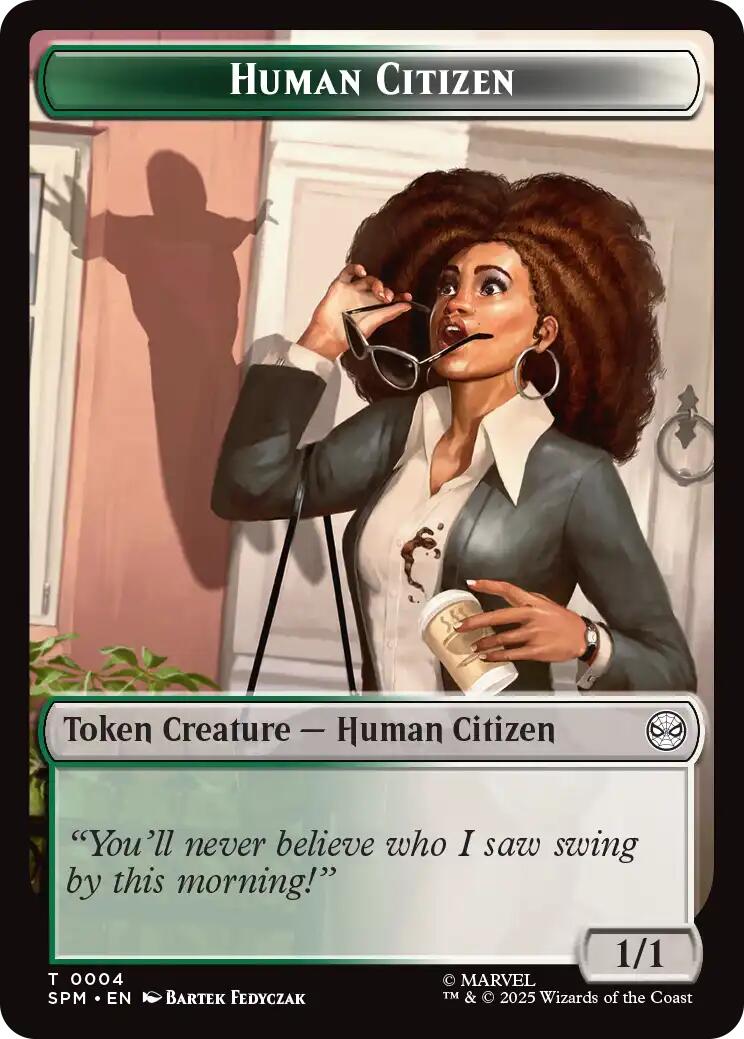 Human Citizen // Treasure Double-Sided Token [Marvel's Spider-Man Tokens] | Chromatic Games