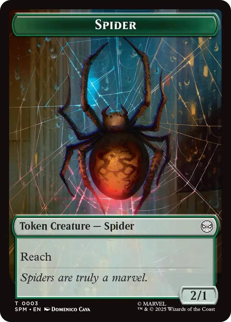 Spider // Treasure Double-Sided Token [Marvel's Spider-Man Tokens] | Chromatic Games