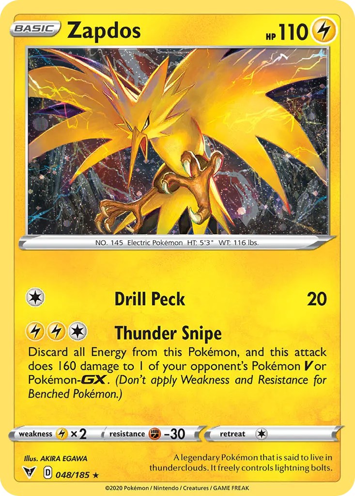 Zapdos (048/185) (Cosmos Holo) [Sword & Shield: Vivid Voltage] | Chromatic Games