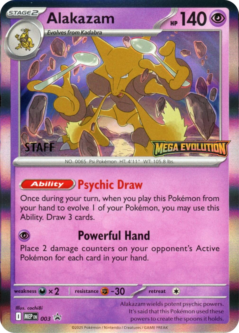 Alakazam (003) (Staff) [Mega Evolutions Promo] | Chromatic Games