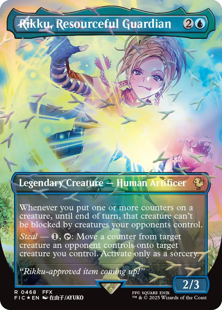 Rikku, Resourceful Guardian (Borderless) (Chocobo Track Foil) [FINAL FANTASY Commander] | Chromatic Games