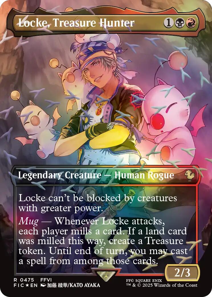 Locke, Treasure Hunter (Borderless) (Chocobo Track Foil) [FINAL FANTASY Commander] | Chromatic Games