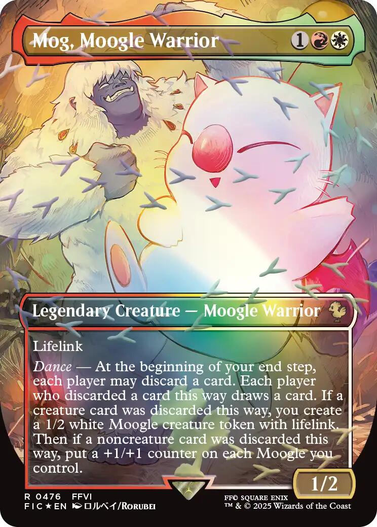 Mog, Moogle Warrior (Borderless) (Chocobo Track Foil) [FINAL FANTASY Commander] | Chromatic Games