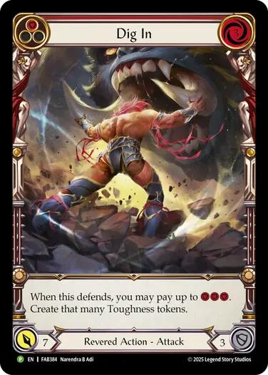 Dig In (Red) [FAB384] (Promo)  Rainbow Foil | Chromatic Games