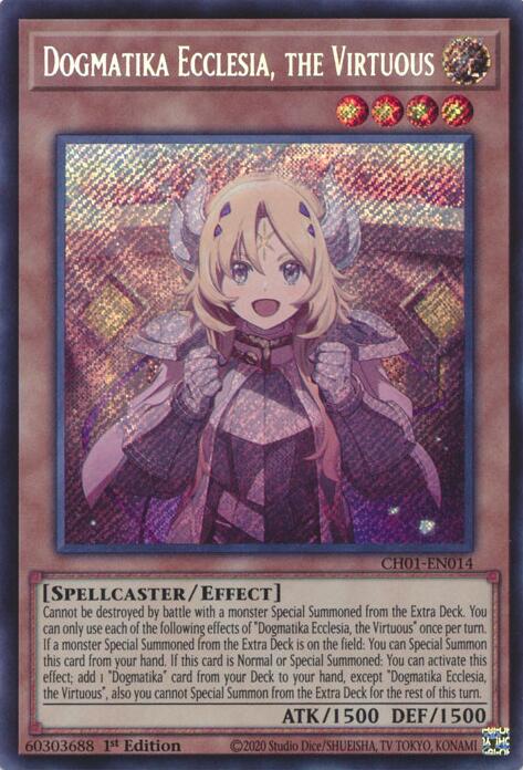 Dogmatika Ecclesia, the Virtuous (Secret Rare) [CH01-EN014] Secret Rare | Chromatic Games