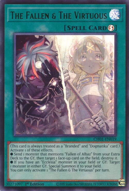 The Fallen & The Virtuous [CH01-EN019] Ultra Rare | Chromatic Games