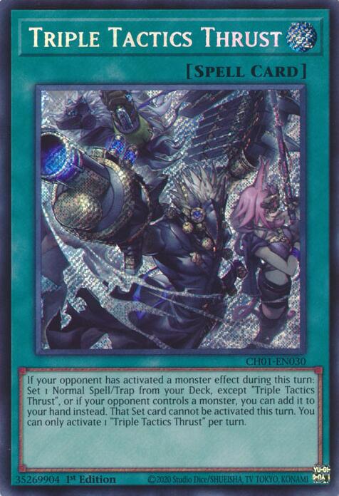 Triple Tactics Thrust (Secret Rare) [CH01-EN030] Secret Rare | Chromatic Games