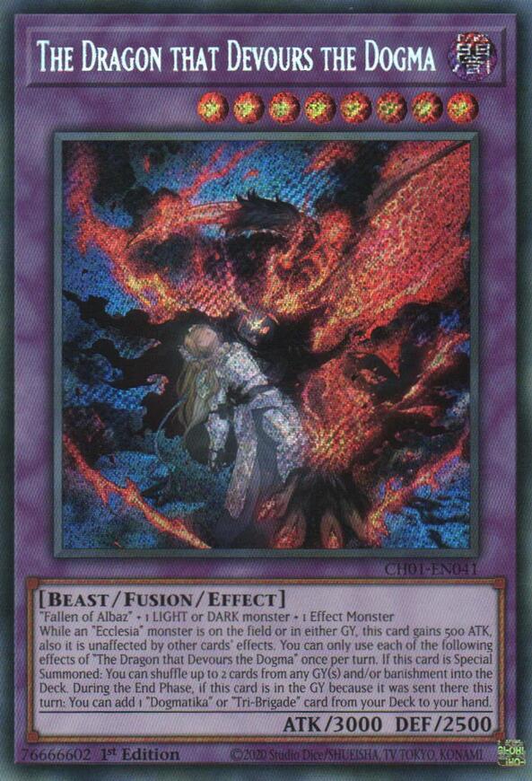 The Dragon that Devours the Dogma (Secret Rare) [CH01-EN041] Secret Rare | Chromatic Games